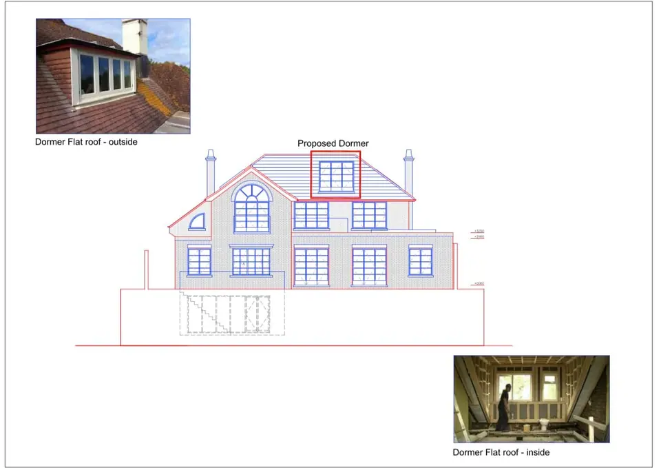 Planning drawing of the proposed dormer on the rear elevation